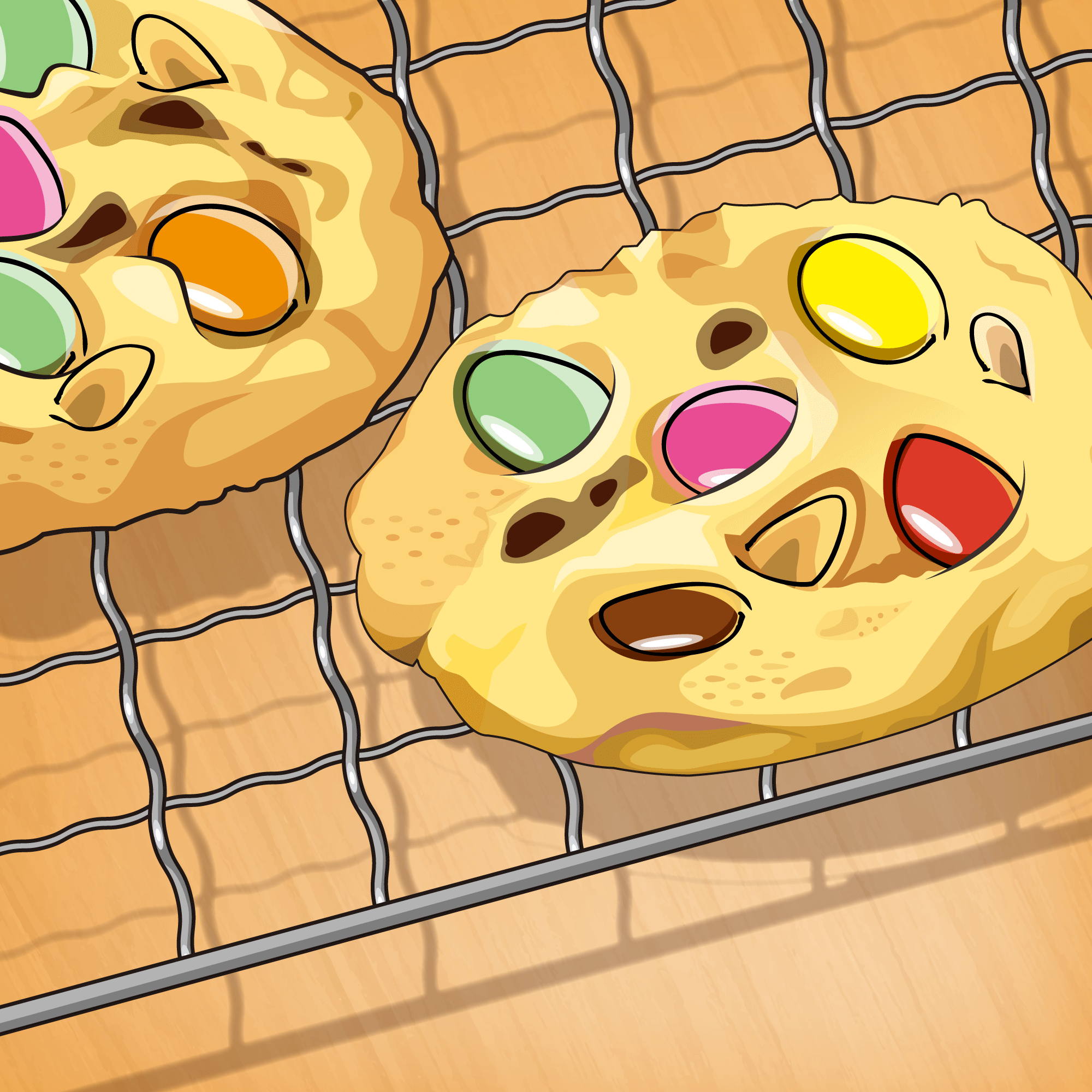 マーブルチョコを飾ったクッキー